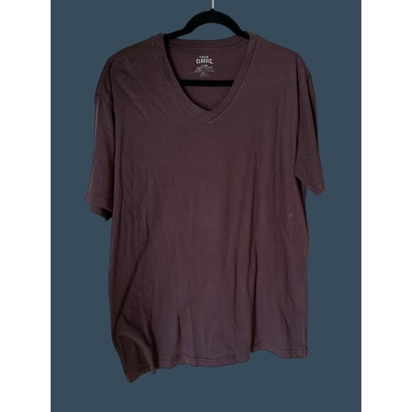 True Classic X-Large Mens V-Neck T-Shirt Purple - Picture 1 of 7